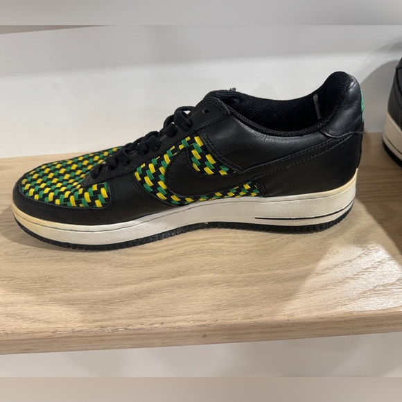 Nike Air Force 1 Low Premium Woven Black Green Yellow 2005 release Men’s Size 10 - Picture 6 of 13